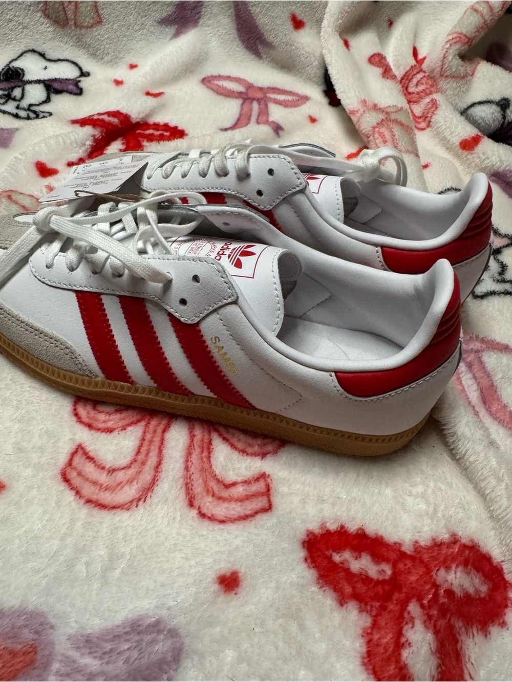 adidas Kids Samba Classic Sneakers - White/Red with Gum Sole